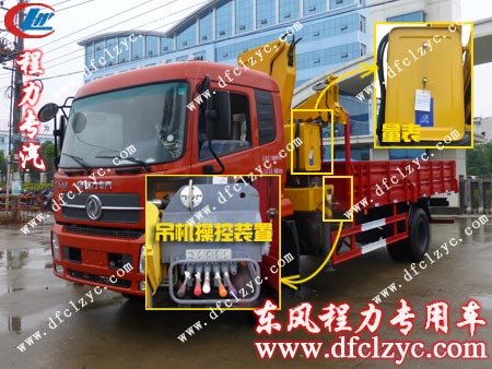 东风天锦随车吊吊机操控装置与量表展示