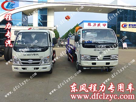 湖北程力东风小多利卡多功能喷药车和福田挂桶式垃圾车准备出发前往北京 湖北程力东风小多利卡多功能喷药车和福田挂桶式垃圾车准备出发前往北京