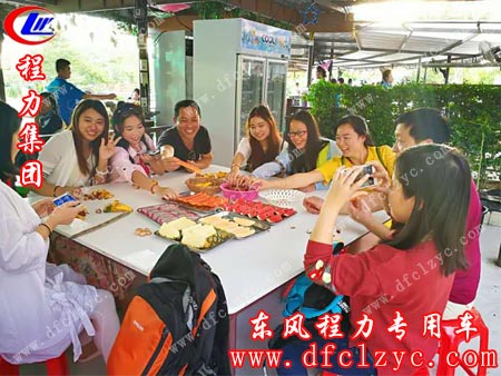 湖北程力销售一部在暹罗风情园享受水果大餐