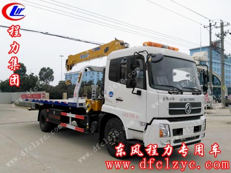 程力东风天锦清障车徐工吊准备发车